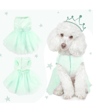 Luxury Dog Wedding Dress - Summer Puppy Dresses with Bowknot | XS Green Princess Skirt for Small Dogs - Buy Online on GoSupps.com
