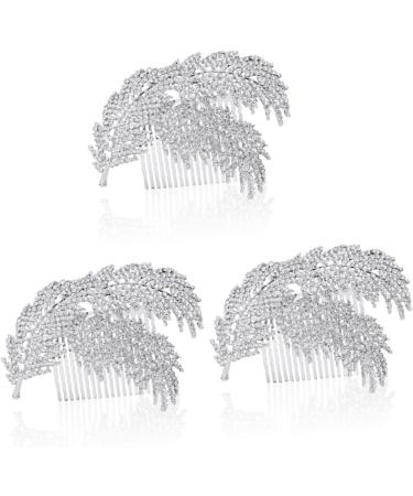 FRCOLOR Rhinestone Comb silver headpiece bridal headpiece rhinestone headpiece bride Rhinestone Hair Comb - Buy Online on GoSupps.com