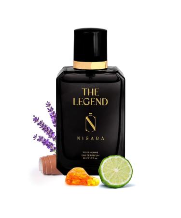 Nisara The Legend Perfume For Men - 50 ml | Long Lasting Eau De Parfum | Premium Perfume | Fresh Spicy Fragrance | With Bergamot Pink Pepper Lavender Leather Vetiver & Amber | EDP Scent for men