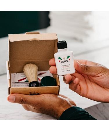 Proraso Men's Travel Shaving Kit - Pre-Shave Cream, Shaving Cream, After Shave Balm & Boar Bristle Brush - Buy Online on GoSupps.com