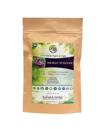 ORGANIZE Rudraksh Herbals Indigo Powder 100 Indigofera Tinctoria Leaves 100 gm