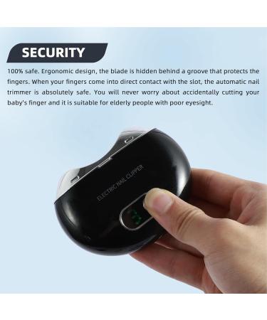 Fingernail Trimmer Electric - Fingernail Cutter and File | Rechargeable Nail Scraps with Light & 3 Speeds Clipper with LCD Digital Display for Children Seniors Black - Buy Online on GoSupps.com