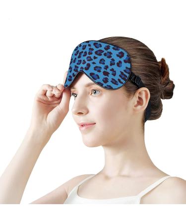 Blue Leopard Animal Print Sleep Mask for Women - Adjustable Eye Shades with Elastic Strap - Buy Online on GoSupps.com
