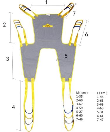 Transfer Nursing Sling Toileting Sling Lifter Equipment with Head Support Bariatric Handicap Lift Sling Universal Lift Sling Transfer Belt - Buy Online on GoSupps.com