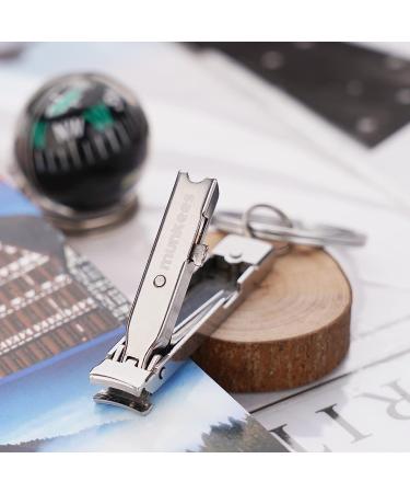 Portable Ultra-Thin Nail Clippers Keychain - Stainless Steel Mini Foldable Cutter for Travel & Outdoors - Buy Online on GoSupps.com