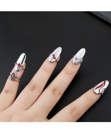minkissy 3 Sets nail ring Finger Jewelry Women Ring Gift rings for women Finger Tip ring for women nail jewels women s rings red suits womans rings ladies gifts Zinc alloy white girl Miss 2X0.9X0.9CM White - Buy Online on GoSupps.com