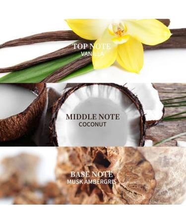 Vanilla Coconut Rollerball Perfume Long Lasting Fresh Natural Fragrance Eau de Toilette for Women 3x30 ML Total 90ML (Approx. 3.1 fluid ounces) - Buy Online on GoSupps.com