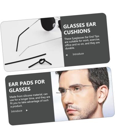 Coheali Black Pebble Gel Glasses Leg Covers - 12 Pairs Silicone Accessories for Secure Hold | 7x0.45cm Glasses Strap Holder - Buy Online on GoSupps.com