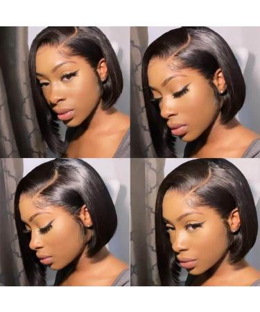 UCUVIC 13x4 HD Lace Front Bob Wig Human Hair for Black Women | Ailwelia Glueless Short Side Part BOB Wig 10 Inch - Pre Plucked, 180% Density - Buy Online on GoSupps.com