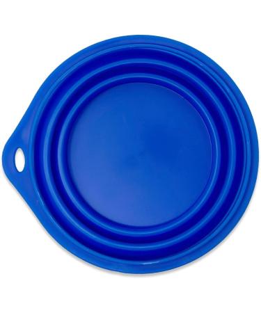 Silicone Dog Bowl with Carabiner - 250ml Water & Food Bowl for Dogs & Cats - Dark Blue | Ideal for Travel - Buy Online on GoSupps.com
