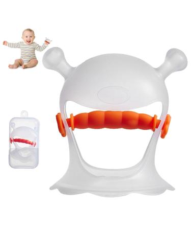 Synyey Manual Rings for Babies - Anti-Drop Silicone Bite Toy & Teething Pacifier in Orange | Safe Baby Teething Solution - Buy Online on GoSupps.com