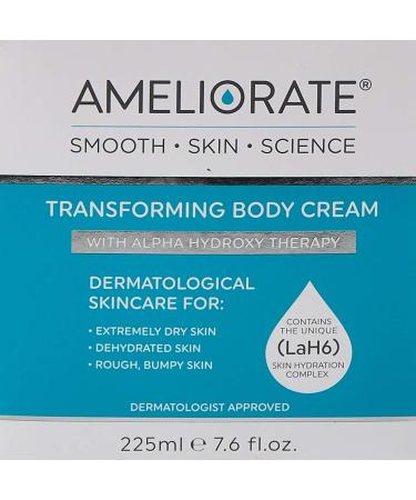 Ameliorate Transforming Body Cream 225ml | Lab6 Omega Oil Shea Butter AHAs | Dermatologically tested - Buy Online on GoSupps.com