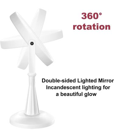 3 Color Lighted Makeup Mirror with 1X/7X Magnification and 60 LED Lights - Rechargeable and Adjustable Vanity Mirror for Women - 360 Degree Rotation - Buy Online on GoSupps.com