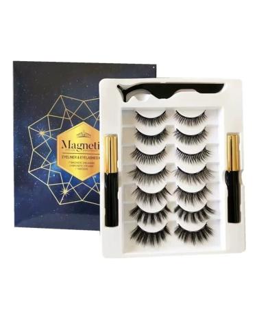MOLAMOYA Magnetic Liquid Eyeliner Magnet Lashes Set - 7 Pairs with Tweezers | Easy to Wear - Buy Online on GoSupps.com