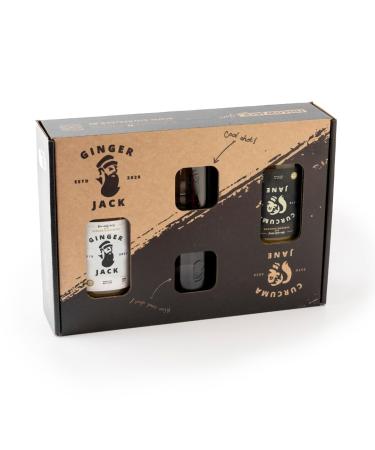 Ginger Jack Gift Set - Jack & Jane - Ginger Jack 250ml - Turmeric Jane 250ml - Ginger Jack Glasses x2 - a healthy gift - full