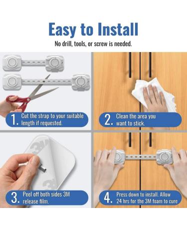 KP's Baby Safety Kit - 26 Pack Child Proofing Set with Cabinet Locks, Outlet Covers, Corner Protectors - Includes Bonus Adhesives (Black) - Buy Online on GoSupps.com