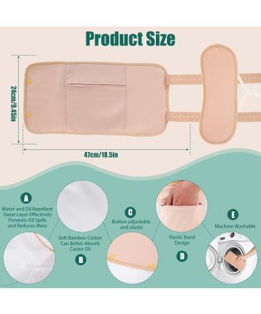 Castor Oil Pack Reusable Castor Oil Wrap with Adjustable Straps Soft Comfortable Ice/Heat Castoroil Pack Self Conditioning Aid Cotton Wrap Pack for Liver Detox Insomnia Constipation Muscle Pain Picture model set Khaki - Buy Online on GoSupps.com