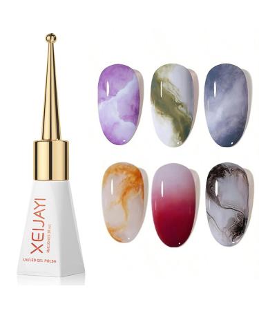 Clear Blooming Gel - Gel Nail Polish for Nail Designs - Spreading Colorful Magical Effects Watercolor Marble Nail Gel - UV Gel for DIY Flower Animal Natural Stone DIY Nail Art