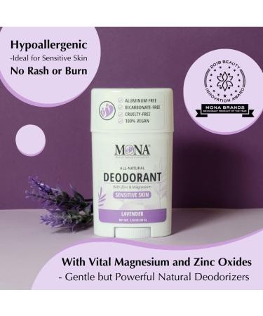 MONA BRANDS All Natural Deodorant For Women & Men | For Sensitive Skin | No Aluminum or Baking Soda | (3-Pack VARIETY-1 1.76 Oz each) - Buy Online on GoSupps.com