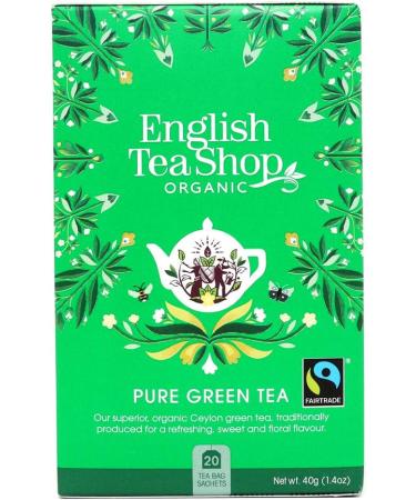 English Tea Shop Pure Green Tea - 20 Tea Bag Sachets 40g - 20 Count Pack - Organic Green Tea - Buy Online on GoSupps.com