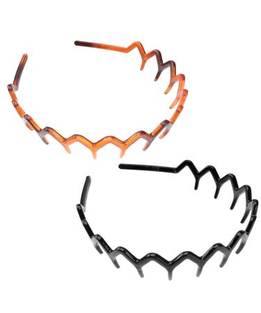Minkissy Zigzag Hair Ties - 2 Piece Anti-Slip Plastic Hair Accessories for Women & Girls - Buy Online on GoSupps.com