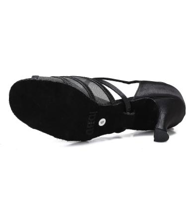 CLEECLI Women's Ballroom Dance Shoes Latin Salsa Cross Strap - Black 3 Inch Heel - Buy Online on GoSupps.com