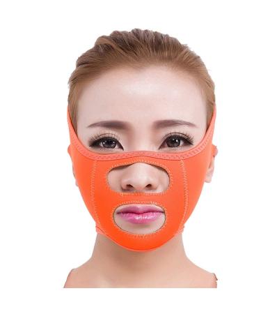 Facial Lifting Slimming Elastic Belt double chin reducer V Face Line Belt Kinnbacke Slim Lift up Anti Fold Ultradnes Riemenband V Face Line Belt Strap Band Beautiful Face Lifting Orange