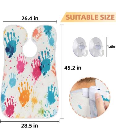 Colorful Handprints Beard Bib Apron - Best Beard Hair Catcher for Men | Perfect Father's Day & Anniversary Gifts | Includes 2 Suction Cups - Buy Online on GoSupps.com