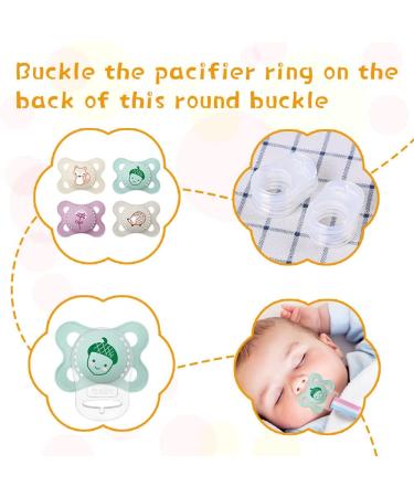Vicloon Silicone Baby Dummy Pacifier Holder Clip Adapter - 12Pcs Transparent White - Buy Online on GoSupps.com