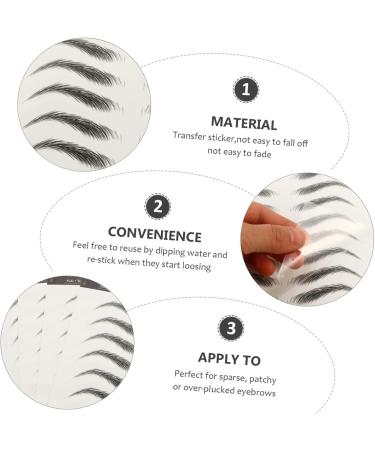 PLAFOPE 4 Sheets Waterproof Eyebrow Stickers Eyebrow Tattoos Stickers 6d Hair-like Eyebrows Stickers Tool 4d 21x14.8cm Black - Buy Online on GoSupps.com