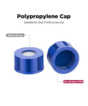Membrane Solutions Autosampler Vials 2ml HPLC Vials 9-425 Lab Clear Vials with Write-on Spot and Graduations 9mm Blue ABS Screw Caps & Septa for GC Sample Vials 100 Pcs - Buy Online on GoSupps.com
