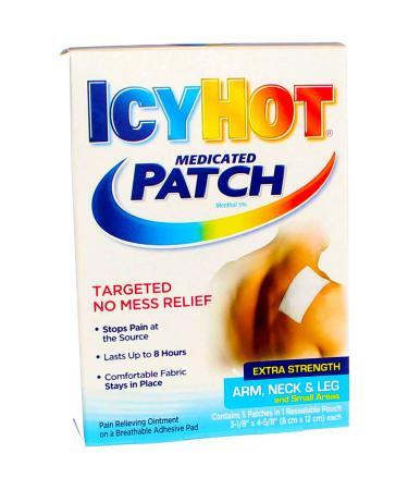ICY HOT Medicated Patches Extra Strength Small Arm Neck Leg 5 Ea (6 Pack) 5 Count (Pack of 6)