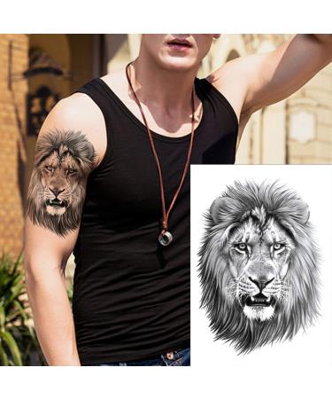 6 Sheets Black Tiger Lion Temporary Tattoos - Waterproof Wild Beast Animal Body Art Stickers for Men and Women - Buy Online on GoSupps.com