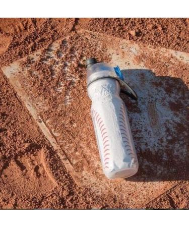 O2COOL Mist 'N Sip Misting Water Bottle 2-in-1 Function | No Leak Pull Top Spout | 20 oz Reusable Sports Water Bottle (Baseball) - Buy Online on GoSupps.com