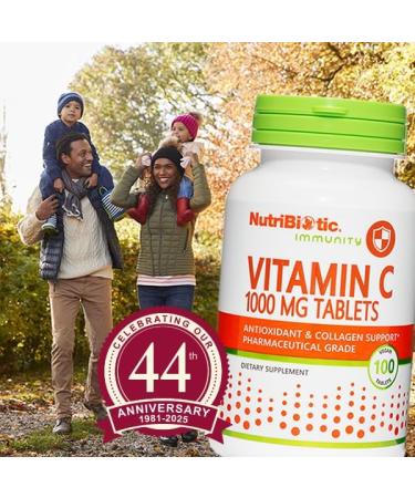 NutriBiotic - Vitamin C 1000 Mg Tablets 100 Count | Essential Immune Antioxidant & Collagen Support Supplement | Pharmaceutical Grade L-Ascorbic Acid | Vegan Non-GMO & Gluten Free - Buy Online on GoSupps.com