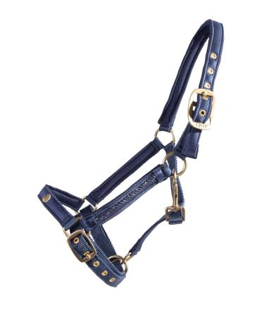 ARBO-INOX foal halter with decorative cord - softly padded and 2-way adjustable (Full FOAL Navy) FULL FOAL NAVY