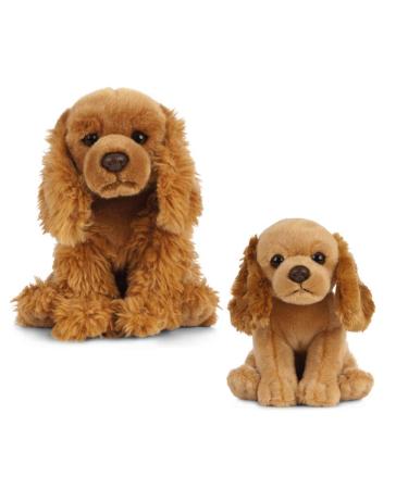 Living Nature Soft Toy Gift Bundle - Plush Cocker Spaniel Dog (20cm) & Puppy (16cm) Cocker Spaniel Bundle