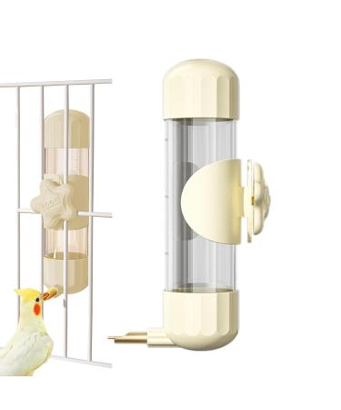 Quotent Automatic Bird Water Bottle - 200ml Dispenser for Parrots Budgies & Small Pets - Easy Fill Watering Solution for Bird Cages - Beige - Buy Online on GoSupps.com