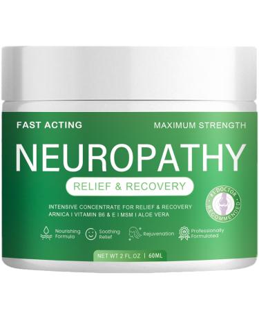 Neuropathy Cream Neuropathy Pain Relief for Feet Fast Acting Maximum Strength for Feet Hands Legs Toes Muscles Joints Waist Includes Arnica Vitamin B6 Aloe Vera MSM (2 Fl Oz (Pack of 1)