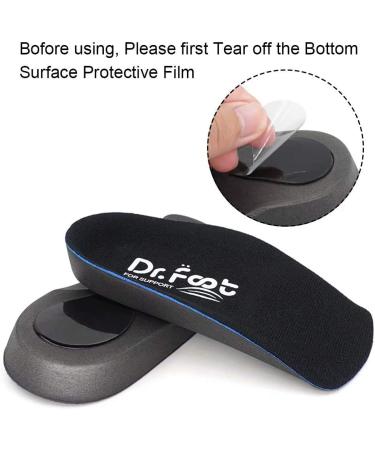 Dr. Foot's 3/4 Orthotic Inserts for Flat Feet & Plantar Fasciitis - Self-Adhesive Half Insoles (Men's 6.5-8.5 / Women's 7.5-9.5) - Relief for Over-Pronation & Heel Spurs - Buy Online on GoSupps.com