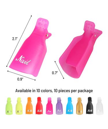10 Pcs Pink Acrylic Nail Art Soak Off Cap Clips - UV Gel Polish Remover Wraps - Buy Online on GoSupps.com