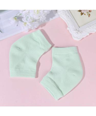 Cracked Heel Moisturizing Socks with Foot Lotion - Silicone Ankle Cuffs for Men & Women | Heel Pads in Light Green - Buy Online on GoSupps.com