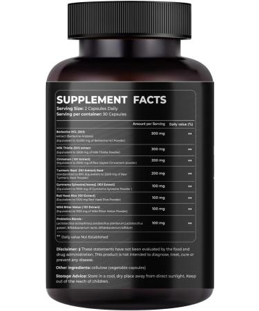Mishas Nutraceuticals Berberine, Milk Thistle, Cinnamon & Turmeric Supplement Liver Cleanse Detox & Repair, Supports Heart, Weight Loss & Gut Health 60 Vegan Capsules - Buy Online on GoSupps.com