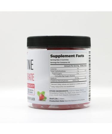 ArtsBear HoneyArts Creatine Monohydrate Gummies - 5000mg Creatine Natural Strawberry Flavor 120 Count - Vegan Sugar-Free Boosts Performance & Recovery - Buy Online on GoSupps.com
