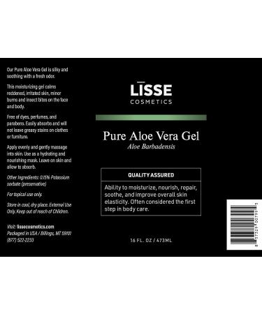 Lisse 100% Pure Aloe Vera Gel 16oz - Premium Grade, Batch Tested for Quality Assurance - Buy Online on GoSupps.com