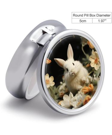 Pill Box Organizer - 3 Compartment Travel Pill Case | White Rabbit & Lilies | Portable Medicine Holder for Purse & Pocket | Perfect for Travel - Buy Online on GoSupps.com