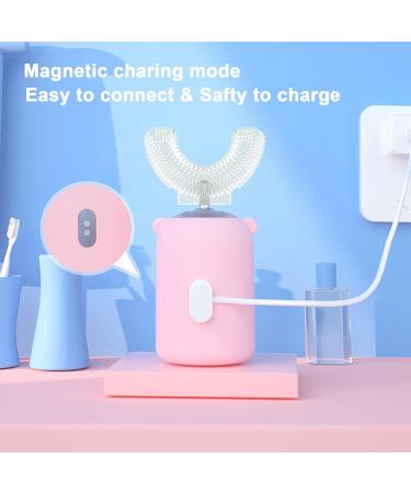 Hillo Kids Toothbrush - U-Shape IPX7 Waterproof Smart Timer Electric Toothbrush for Ages 2-9 (Cute Pink) - Best International Shipping - Buy Online on GoSupps.com