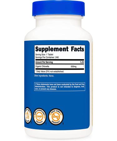 Nutricost Organic Chlorella 500mg - 240 Tablets | Gluten Free & Non-GMO - Buy Online on GoSupps.com