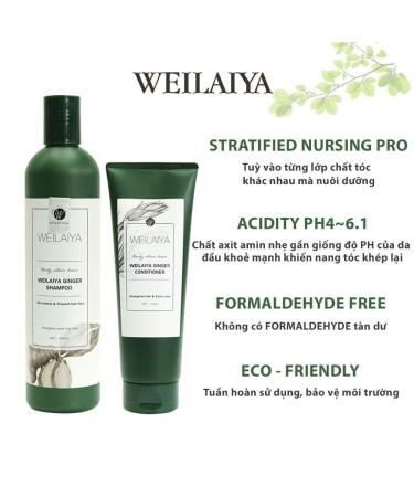 Weilaiya Ginger Prevent Hair Loss Shampoo & Conditioner Set - 400mL & 250mL | International Shipping Available - Buy Online on GoSupps.com