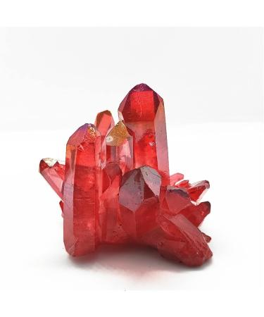 110g Natural Crystal Red Angel Aura Quartz Cluster specimens d Titanium Coating Quartz Cluster Decoration - Buy Online on GoSupps.com